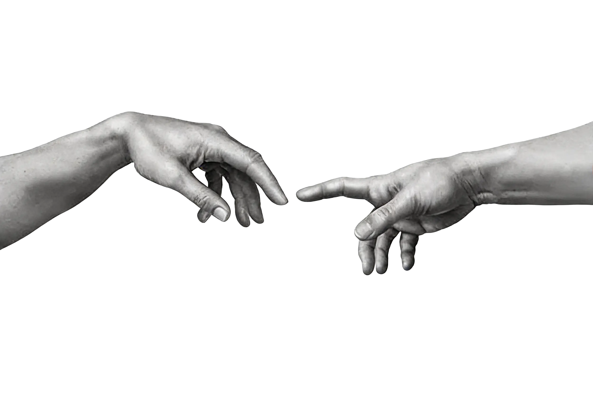 Two hands in an elegant gesture, one above the other, against a dark background
